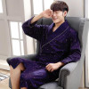 2017 Autumn Men Long Kimono Cotton Robes Nightgown Male Bathrobe Adult Sleepwear Nighty Casual Home Clothing Bath Robe Winter