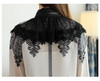 2017 Autumn Long Flare Sleeve Stand Collar Bow Tie Chiffon Shirts Women Elegant Vintage Lace Patchwork Chiffon Blouses Tops