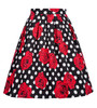 Skirts Womens Fashion Floral Print Pleated Retro Vintage 50s Skirts Pinup 60s Cotton Summer Rockabilly High Waist Women Skirt