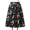 Skirts Womens Fashion Floral Print Pleated Retro Vintage 50s Skirts Pinup 60s Cotton Summer Rockabilly High Waist Women Skirt