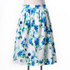 Skirts Womens Fashion Floral Print Pleated Retro Vintage 50s Skirts Pinup 60s Cotton Summer Rockabilly High Waist Women Skirt