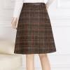 Skirts Womens 2017 spring autumn Woolen Skirt Casual Slim A-line Plaid Midi Skirts Female Fashionable High Waist Saias Femininas Skirts Womens 2017 spring autumn Woolen Skirt Casual Slim A-line Plaid Midi Skirts Female Fashionable High Waist Saias Femininas
