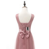 SJZL80-ZP#v-neck bowknot cameo brown gauze new spring 2017 long bridesmaid dresses bride wedding prom party dress wholesale
