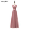 SJZL80-ZP#v-neck bowknot cameo brown gauze new spring 2017 long bridesmaid dresses bride wedding prom party dress wholesale