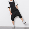Size M-XL Mens Jumpsuit Fashion Male Bib Pants Overalls Casual Loose Harem Pants Hip-Hop Low Crotch Trousers Black Jumpsuit