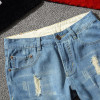 Size 44 , 2017 fashion mens short jeans cotton summer style shorts thin breathable White roll up hem denim shorts men jeans blue Size 44 , 2017 fashion mens short jeans cotton summer style shorts thin breathable White roll up hem denim shorts men jeans blue