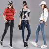 2017 Jeans Womens Elastic Cord Skinny Denim Long Cross-pants Loose Plus Size 40 Woman Jeans Camisa Feminina Lady Fat Trousers