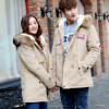 2017 Jacket Men Thick Warm Winter Down Coat Fur Collar Army Green Hooded Parkas Plus Size Long Cotton Coat Lovers Outwear BN1441