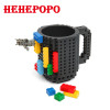 2017 Interesting Block Mug DIY Creative 1 Piece Build-on Plastic Drinkware Building Blocks Coffee Tea Mugs Assembly Brick Mug