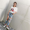 2017 hot Spring and summer women jeans Pocket Ladies Jeans Vintage  Trousers Hole  Vintage Denim Ankle-Length pants  Mid Waist