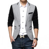 2017 New Slim Fit Mens Casual Jacket Single Button Cotton Blazer Jacket Men Classic Gray Mens Suit Jacket Patchwork Coat Men 6XL