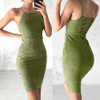 2017 New Sexy Women Ladies Mini Dress Back Velvet Bodycon Strappy Dress Winter Bodycon Party Club Dresses Vestidos Clothing