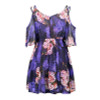 2017 New Sexy Women Chiffon Summer Dress V-neck strapless dresses print lotus leaf beach Female clothing Party Dresses Women