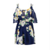2017 New Sexy Women Chiffon Summer Dress V-neck strapless dresses print lotus leaf beach Female clothing Party Dresses Women