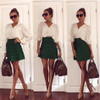 2017 New sexy women Evening Party white summer Skirt green black ruffles celebrity Mini Mermaid Bodycon pencil bandage skirts