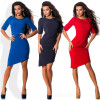2017 New Sexy Summer Women Dress Bodycon Half Sleeve O-neck knee-length Elegant Pencil dress Red Black OL dresses Plus Size