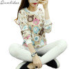 2017 Fashion Harajuku Cute Teddy Bear Panda Women Sweater High Quality Long Sleeves Flannel Pullovers Warm Tops Large Size M-XXL