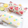 2017 Fashion Cute Fruits Canvas Stationery Pencil Pen Case Cosmetic Makeup Bag Zipper Pouch Case