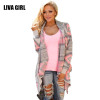 2017 Fashion Collarless Kimono Cardigan Long Sleeve Poncho Pink Grey Sweaters Tribal Print Asymmetrical Cardigan Women Tops B35