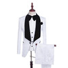 2017 Brand New Groomsmen Shawl Lapel Groom Tuxedos Red/White/Black Men Suits Wedding Best Man Blazer (Jacket+Pants+Tie+Vest)