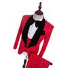 2017 Brand New Groomsmen Shawl Lapel Groom Tuxedos Red/White/Black Men Suits Wedding Best Man Blazer (Jacket+Pants+Tie+Vest)