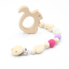 Soother clips Baby dummy Baby pacifier clip Baby teething toys wooden beads Cartoon chewable toy baby shower gifts