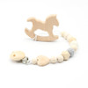 Soother clips Baby dummy Baby pacifier clip Baby teething toys wooden beads Cartoon chewable toy baby shower gifts