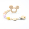 Soother clips Baby dummy Baby pacifier clip Baby teething toys wooden beads Cartoon chewable toy baby shower gifts