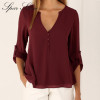 2016 Off Shoulder Long Sleeve V-Neck Women's Tops Summer Style  Solid Blusas Femininos Women Blouses Shirt