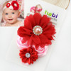 2016 newest design baby girl flower headband hair flower band rhinestone kids head band children hair accressories