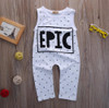 2016 Newborn Baby Girl Boy Clothes Cotton Polka Dot Letter Sleeveless Romper Jumpsuit Playsuit Outfits