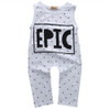 2016 Newborn Baby Girl Boy Clothes Cotton Polka Dot Letter Sleeveless Romper Jumpsuit Playsuit Outfits