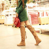 2016 New Womens Thigh High Boots Stretch Over The Knee Suede Leather Boots 35-43 Flat Heels Shoes Woman Winter Boots Botas