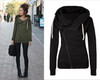 2016 New Women Sweatshirts Solid Color Hooded Jacket Long Sleeve Women's Hoodie Zipper Fall Winter Women Coat