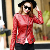 2016 New Women PU Leather Short Jacket Slim Spring Autumn Fashion Punk Outwear Long Sleeve Motorcycle Jackets Coat JL