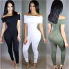 2016 New Women Off-shoulder Jumpsuit Bodycon Casual  Long Pants Playsuit Romper
