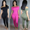 2016 New Women Off-shoulder Jumpsuit Bodycon Casual  Long Pants Playsuit Romper