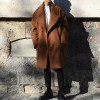 2017 Winter Men's new Korean style Woolen blends Overcoat Loose Coat Long length Youth Fashion casual keep warm Windbreaker