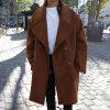 2017 Winter Men's new Korean style Woolen blends Overcoat Loose Coat Long length Youth Fashion casual keep warm Windbreaker