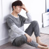 2017 winter men pajamas home clothing long sleeve warm pyjamas sleepwear male thicken cotton sleep lounge pyjama homme