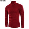 2017 Winter Male Solid Slim Fit Pullover Gray White Sweater Male Turtleneck Men Brand Knitted Warm Sweater Pull Homme Marque
