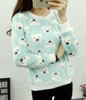 2017 winter Keep warm Fashion Strawberry fruit stripes Harajuku Colored little stars sweater Women high quality Flannel pullover