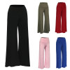 2017 HOT Fashion Women Wide Leg Pants Casual Stretch High Waist Female Solid Wide Leg Long Pants Loose Womens Palazzo Trousers