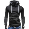 2017 Hoodies Men Sudaderas Hombre Hip Hop Mens Brand Solid Color Turtleneck Pullover Hoodie Sweatshirt Slim Fit Men Hoody