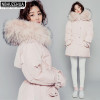 2017 High Quality Winter Down Jacket Women Slim Warm Thick Cute Pink Duck Down Coat Plus Size Real Fur Hood Parka Female Y325