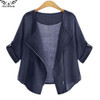 2017 high quality Summer Clothing Cardigans Casual Women's Blouses cotton Shirts for Women Fashion Plus Size zipper Kimonos Tops