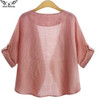 2017 high quality Summer Clothing Cardigans Casual Women's Blouses cotton Shirts for Women Fashion Plus Size zipper Kimonos Tops