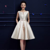 2016 new design A-line short dresses V-opening back cocktail party lace-up dress veatidos de festa Hot sale free shipping