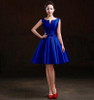 2016 new design A-line short dresses V-opening back cocktail party lace-up dress veatidos de festa Hot sale free shipping
