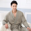 2016 NEW Cotton Nightwear for men Spring and autumn Long Sleeve Sleep Gown Men Lounge Robes Plus size 3XL